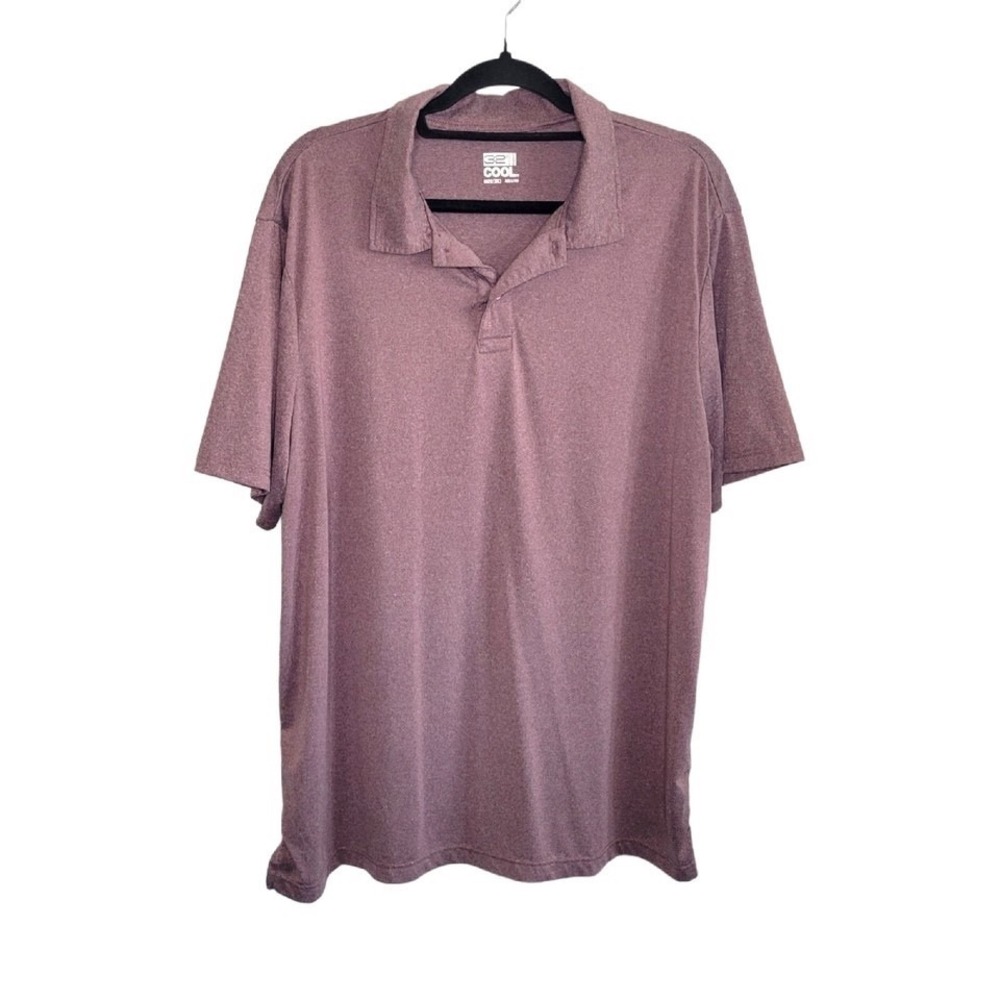 32 Degrees Cool Men's XXL Short Sleeve Stretch Performance Polo Shirt Red/Pink